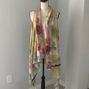KELLY RAE ROBERTS Bohemian Shrug Sleeveless Bird Art Print Kimono